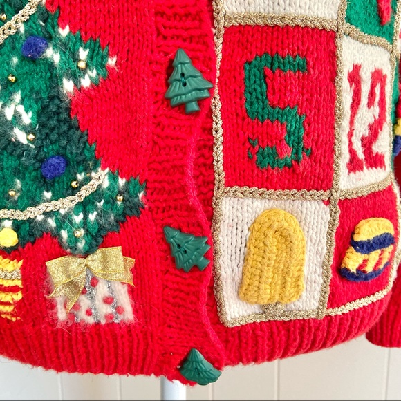 Talbots Sweaters Vintage Talbots Ugly Sweater Tree Buttons Advent